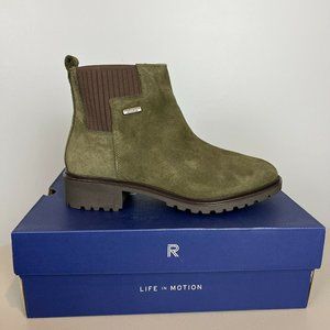 New Rockport Ryleigh Chelsea Boots Waterproof Olive Green Brown Size 8W